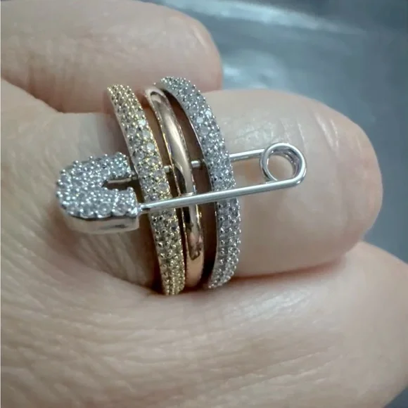 Abigail Creations Triple Band Safety Pin Ring - Picture 5 of 5